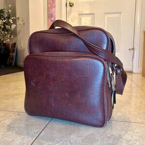 Vintage Brown Leather Overnight Bag
